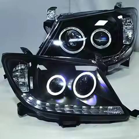 Car LED Headlights For Toyota Hilux Vigo 2004 to 2010 Black 811500K440 811100K440 A Pair