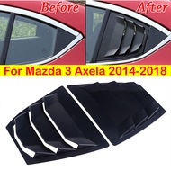 For Mazda 3 Axela 2014-2018 Car Rear Louver Window Side Shutter Cover Trim Sticker Vent Scoop ABS Ca