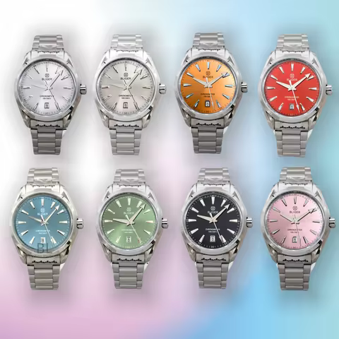 BLIGER 40mm Custom logo A150 NH35 Automatic Watch For Men 6 O'clock Date Sapphire Glass Polished Sta