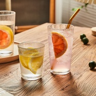 Striped glass cup, coffee cup, ice cream cup, blended ice, smoothies, coffee, cocktails