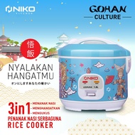 MAGIC COM NIKO GOHAN 18 LITER MOTIF TROPICALCULTURE/RICE COOKER TUTUP KACA TROPICALCUKTURE/MAGIC CO
