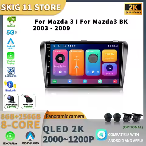 For Mazda 3 I For Mazda 3 BK 2003-2009 Android 14 Car Radio Multimedia Video Player Navigation Stere