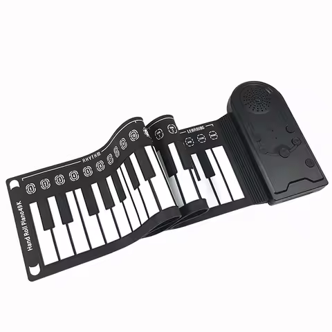 49-Key Roll Up Silicone Piano - Portable Foldable Electronic Keyboard for Travel, Kids Learning & Ho