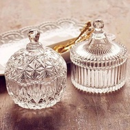 Glass Jewelry Box Candy Box Transparent Storage Tank with Lid Wedding Gift Box Tea Tank Ash Box Stor