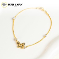 WAH CHAN 916 Gold Bracelet - Gelang Double Mesin Butterfly OSB1319