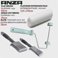 【Anza 瑞典原裝進口】歐洲刷具領導品牌 超值多功能油漆刷滾筒刷組合(平面刷50mm .斜角刷35mm. 平整家具產品專用-短絨毛滾筒. 滾筒架)