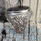 IZZAHGEMS~Cincin Batu Akik Yaman Suluh Merah Ikatan Perak Tebal Handmade S.925 Ukiran Bunga Larat.