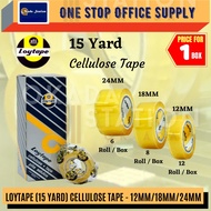 LOYTAPE Cellulose Tape (15Yard) / Stationery tape / Loytape Box / Cellulose Tape / Selotape Office S