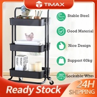 P- 3 Tier Multifunction Storage Trolley Rack Office Shelves Home Kitchen Rack With Plastic Wheel