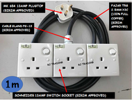 (READY STOCK)HEAVY DUTY 3 ways extension socket wire c/w 2.5mm TRS cable (pure full copper)