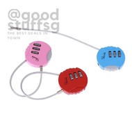 [SG FREE ] 1Pc 3.7*9cm Mini 3 Digit Combination Travel Luggage Suitcase Code Lock Padlock
