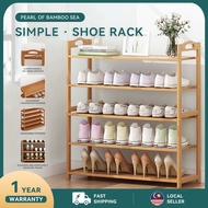 【Ready stock】Bamboo shoe rack multi-functional storage rack multi-layer shoe cabinet large capacity shoe rack鞋架
