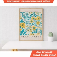 Wall paintings, Flower Market Art, Mexico City Poster, Mexico Travel Poster, Mexico Watercolor Wall 