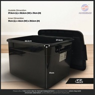 MAXONIC 46L/80L BLACK PLASTIC STORAGE BOX | KOTAK SIMPANAN PLASTIK | STACKABLE LARGE | KOTAK SIMPANA