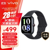 vivo WATCH GT 蓝牙版 夏夜黑软胶智能手表方表 蓝河操作系统AI体验 超长续航 健康监测 礼物送男生