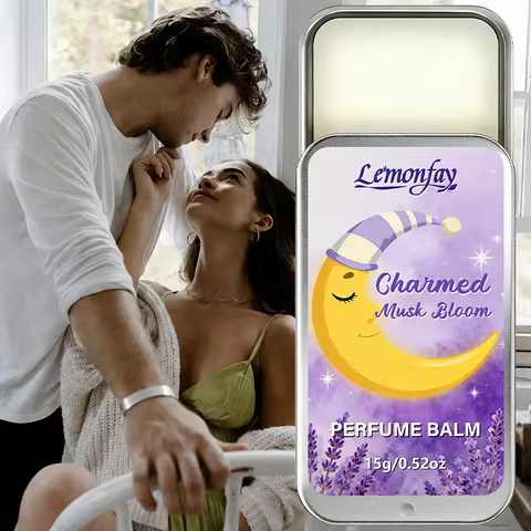 Lemonfay Charmed Musk Bloom Perfume Balm - 15g Lavender Calming Solid Fragrance, Portable Long-Lasti