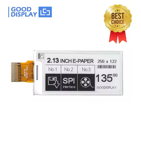 Cheap ePaper Display Module 2.13" Raspberry Pi E-Ink Display 250x122 EPD Supports 1.5s Fast Refresh 