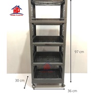 AOYAMA - Aoyama Plastic Multipurpose Shelf / Stacking Shelf 4 5 - Black, Stacking 4