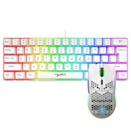 Hot selling HXSJ 61 keys V700 RGB luminous mechanical feel keyboard and mouse combos gaming set for 
