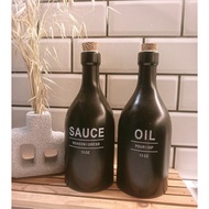 Aesthetic Oil Container Ceramic Sauce Container Cooking Oil Storage Container
