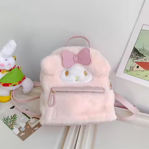 Hello Kitty Plush Rucksack Cinnamon Roll Backpack My Melody Shoulder Bags Kuromi Girl Anime Schoolba