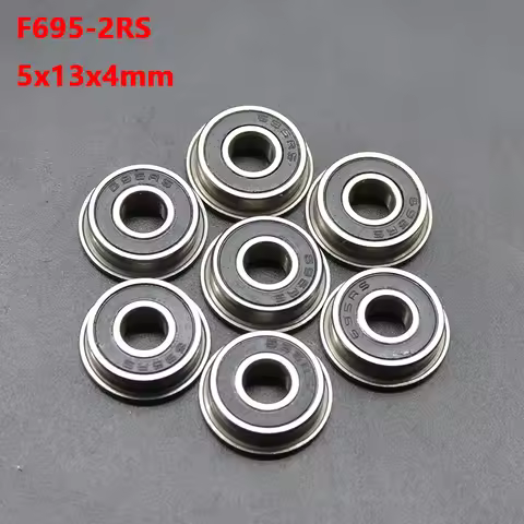 10Pcs F623 F686 F688 F689 F695 F696 F698 -2RS Bearing 5x13x4mm Flanged Miniature Deep Groove Ball Be