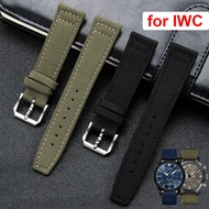 Nylon Canvas Watch Straps for IWC PILOT PORTUGIESER PORTOFINO Watchband 20mm 21mm 22mm Fabric Bracelet Cowhide Leather Wrist Belt