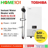 Toshiba Instant Digital Water Heater with Built-In ELCB DSK33ES5SW
