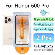 2 Pcs Honor 600 Pro Fingerprint Unlock HD One-click Tempered Glass Screen Protector Dust Free Protec