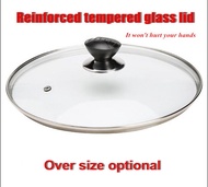 Tempered glass lid / glass cover wok lid transparent size non-stick pan lid handle household 30/32