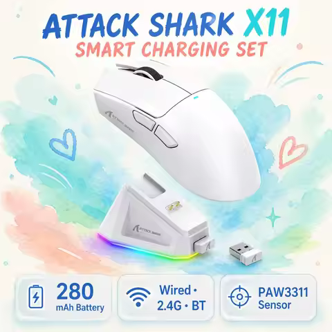Attack Shark X11 & X11se Wireless Gaming Mouse,Bluetooth Tri-Mode Connection, PixArt PAW3311,Touch M