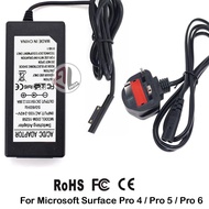 Surface Pro 4 / Pro 5 / Pro 6 Power Adapter Travel Charger 1800 1796 1724 Pro4 Pro5 Pro6 15V, 2.58A