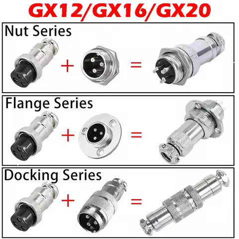 5/20 Pcs GX12 GX16 GX20 2 3 4 5 6 7 8 9 10 12 14 15 Pin Male&Female Docking Aviator Aviation Plug So