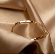 gelang tangan wanita titanium asli lapis emas titanium terbaru