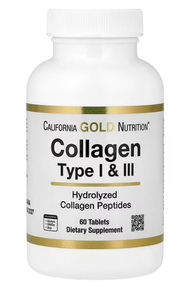 CALIFORNIA GOLD NUTRITION - I 型和 III型水解膠原蛋白 3,000毫克 60片（每片 1,000 毫克）- EXP: 2027.07
