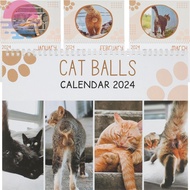 Cat Butt Calendar Funny 2024 Wall Cats Balls Calendar Decorative Cat Butthole 2024 Calendar SHOPSBC7838