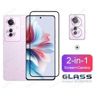 OPPO Reno 11F 5G Tempered Glass for OPPO Reno11 F Reno 11 10 Pro Plus Pro+ 8T 8 8Z 7 7Z 6 6Z 5 4 3 5G 4G 2 in 1 Full Cover Camera Lens Glass Screen Protector Camera Lens Glass Film