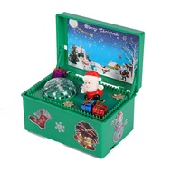 H1【ENC】- Luminous Music Swing Box Christmas Toy Children Gift Box Music Box,(Excluding Battery)