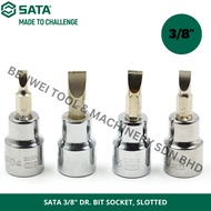 SLOTTED SCREWDRIVER BOX / FLAT BITS SOCKET BOX / SATA 3/8'' DR. BIT SOCKET, SLOTTED / 5.5MM 6.5MM 8.