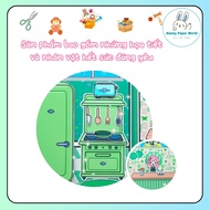 Children's DIY paper house Green house in quiet book