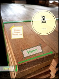 Balau Solid Wood Timber Smooth Finish 18(T)mm × 95(W)mm = 5(L)Feet Kayu Balau