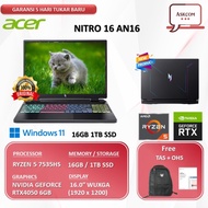 Laptop Gaming Acer Nitro 16 An16 Ryzen 7 7735Hs Rtx4050 6Gb 32Gb 1Tb