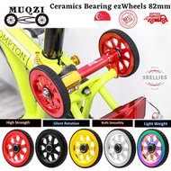 MUQZI 82mm Ceramics Bearing ezWheels For Brompton Pikes 3Sixties Folding Bike Upgraded Widened Easy Wheels