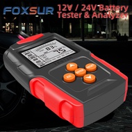 FOXSUR Car Battery Tester for 12V to 24V Automotive VRLA GEL AGM EFB STD Batteries EDC CCA IEC Sae DIN EN yzer Meter Tools