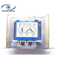 1A transformer with multiple output voltage levels includes 3V, 4.5V, 6V, 7.5V, 9V, 12V.