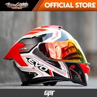 EVO GT-PRO INVICTUS RED (RED REVO LENS) FULL FACE DUAL VISOR WITH FREE CLEAR LENS