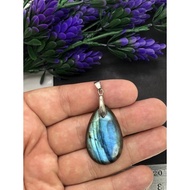 1Pc Natural Blue Fire Labradorite cabochon Pendant Top Quality Blue Flash Labradorite jewelry Available With Chain.