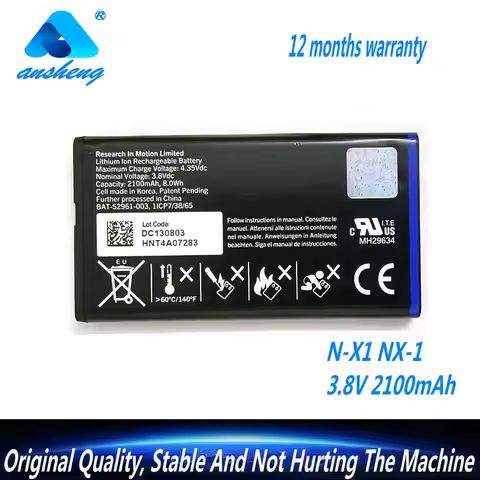 Original 3.8V 2100mAh NX1 N-X1 Battery For BlackBerry Q10 LTE SQN100-1 ACC-53785-201/ BAT-52961-003 