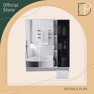 Design Plan Bathroom Wall-Mounted Black Door Mirror Cabinet With Handle