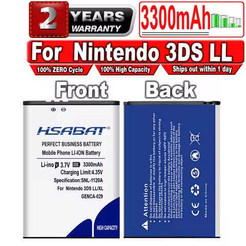 HSABAT 3300mAh Battery for Nintendo 3DS LL for Nintendo 3DS XL